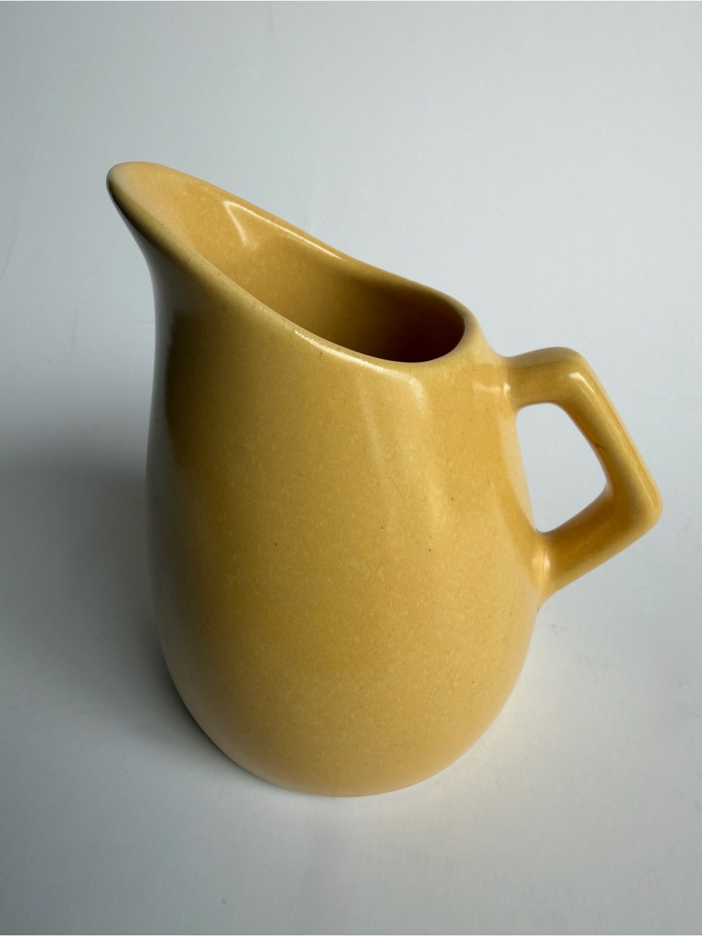 Vintage Mustard Yellow Stoneware Creamer Pitcher MCM Farmhouse Cottage Decor